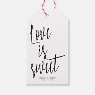 Calligraphy "Love is sweet" Wedding Favor Tag
