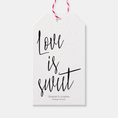 Calligraphy Love is sweet Wedding Favor Tag