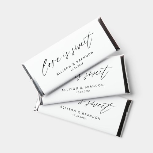 Calligraphy Love Is Sweet Wedding Hershey Bar Favors