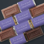 Calligraphy Love Is Sweet Wedding Periwinkle Hershey's Miniatures<br><div class="desc">Elegant Calligraphy Love Is Sweet Bride and Groom Name Wedding Chocolate Candy Bars - Periwinkle or choose background color</div>