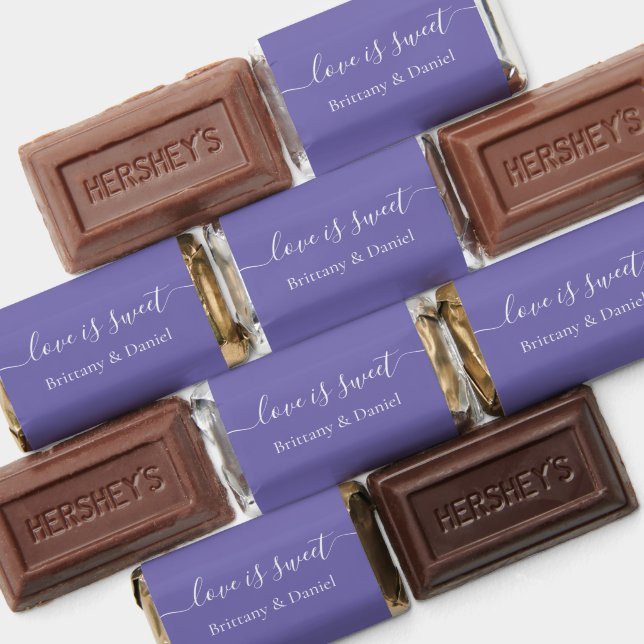 Calligraphy Love Is Sweet Wedding Periwinkle Hershey's Miniatures (Assorted)