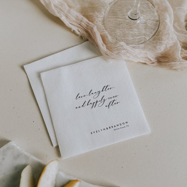 Calligraphy Love Laughter and Happily Ever After  Napkins (Creator Uploaded)