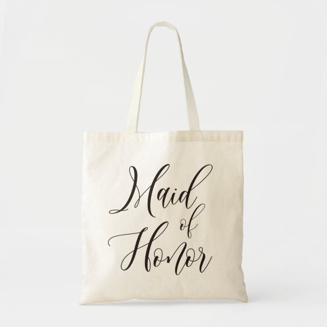 Calligraphy maid of honor, bridesmaid Tote Bag (Front)