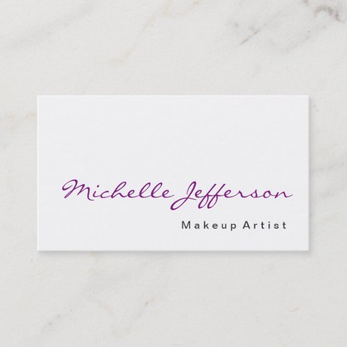 Calligraphy Makeup Artist Profession Business Card