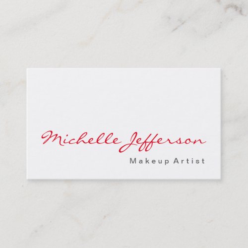 Calligraphy Makeup Artist Simple Business Card