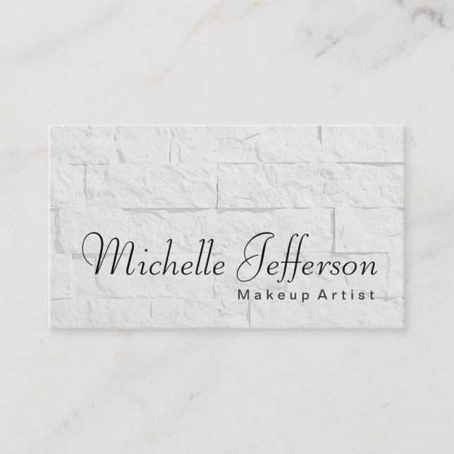 Calligraphy Makeup Artist Wall Brick Business Card (Front)