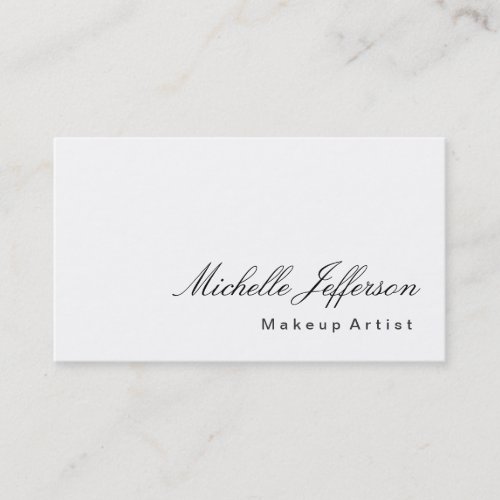 Calligraphy Makeup Artist White Business Card