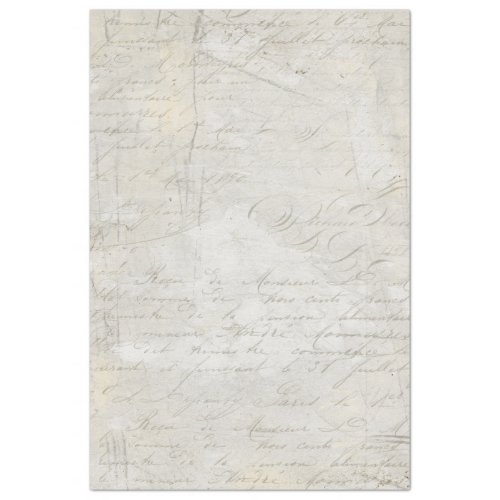 Calligraphy Marble Script Gray Beige Decoupage Tissue Paper