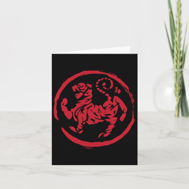 Calligraphy Martial Arts Year Tiger Symbol Karate  Card (Front)