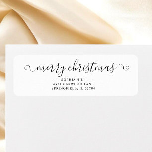 Calligraphy Merry Christmas White Label