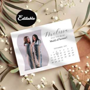 Calligraphy Minimal Arch Bridesmaid Proposal Card