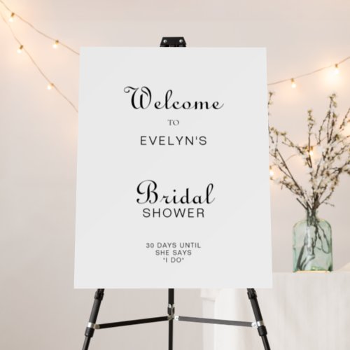 Calligraphy Minimalist Bridal Shower Welcome Foam Board