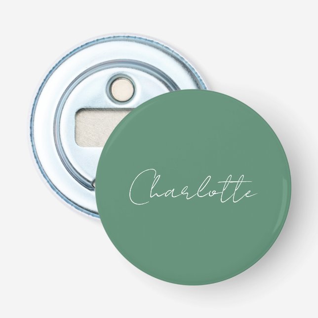 Calligraphy Minimalist Chic Custom Personal Edit Bottle Opener (Front)