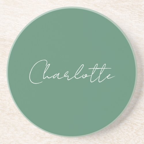 Calligraphy Minimalist Chic Custom Personal Edit Coaster