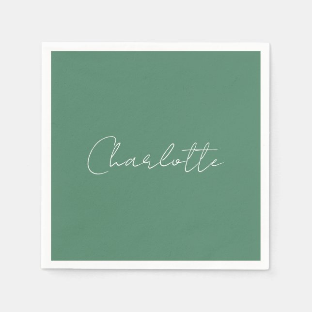 Calligraphy Minimalist Chic Custom Personal Edit Napkins (Front)