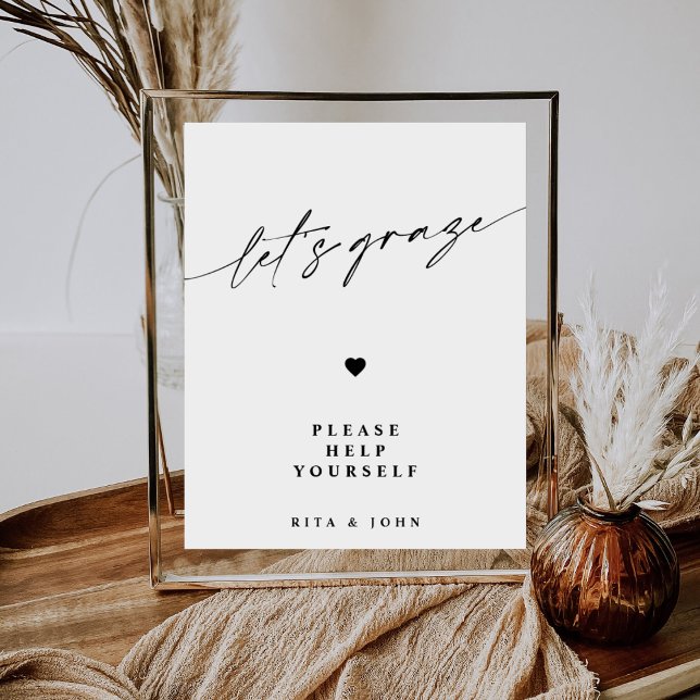 Calligraphy Minimalist Grazing Table Wedding Sign (Creator Uploaded)