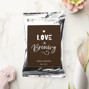 Calligraphy Minimalist Love is Brewing Wedding Coffee Drink Mix