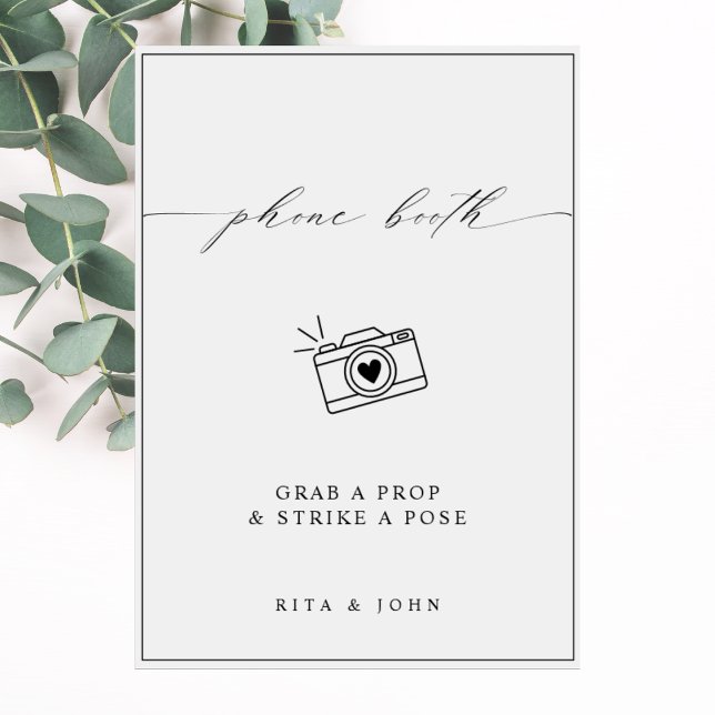 Calligraphy Minimalist Photo Booth Wedding Sign (Creator Uploaded)