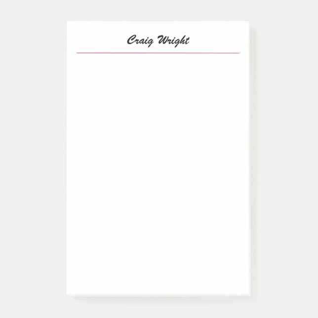 Calligraphy Minimalist Plain Chic Personalized Post-it Notes (Front)