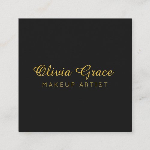 Calligraphy Minimalist, Professional Minimal Gold Square Business Card