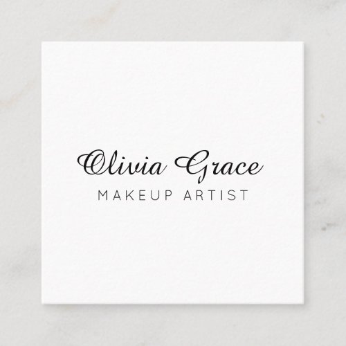 Calligraphy Minimalist, Professional White Square Business Card