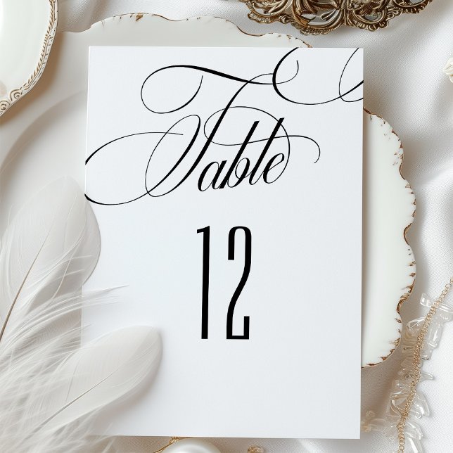 Calligraphy Minimalist Table Numbers Card (Creator Uploaded)