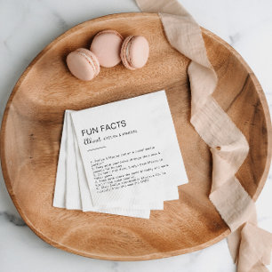 Calligraphy Minimalist Trivia Fun Facts Wedding Napkins