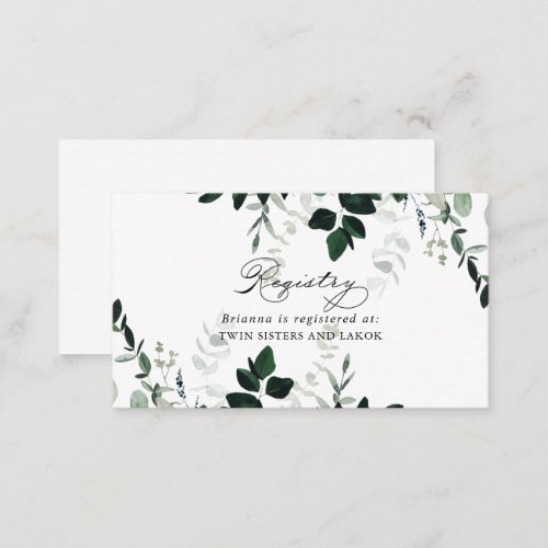 Calligraphy Minimalist Wedding Gift Registry  Enclosure Card
