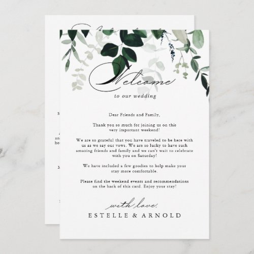 Calligraphy Minimalist Wedding Welcome Letter
