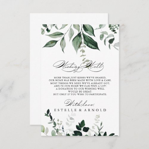 Calligraphy Minimalist Wedding Wishing Well   Enclosure Card