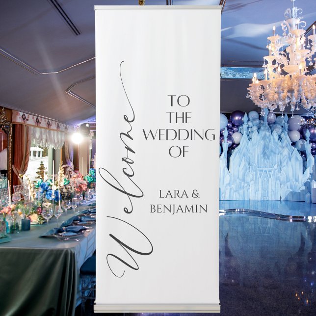 Calligraphy Minimalist Welcome to Our Wedding  Retractable Banner (Creator Uploaded)