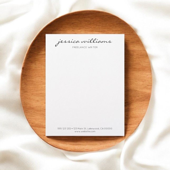 Calligraphy Minimalist White Business Letterhead (Creator Uploaded)