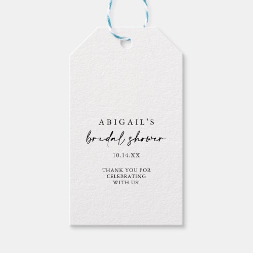 Calligraphy Modern Elegant Bridal Shower  Gift Tags