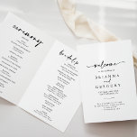 Calligraphy Modern Elegant Folded Wedding  Program<br><div class="desc">This calligraphy modern elegant folded wedding program is perfect for a rustic wedding. The simple and elegant design features classic and fancy script typography in black and white. Include a quote or short message,  order of service,  wedding party and thank you message.</div>