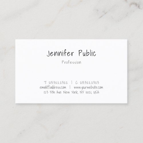 Calligraphy Modern Elegant Minimalist Template Business Card