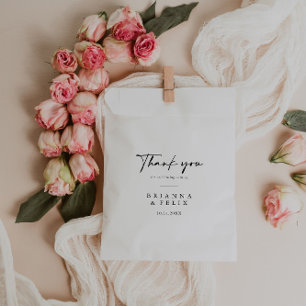 Calligraphy Modern Elegant Thank You Wedding Favor Bag