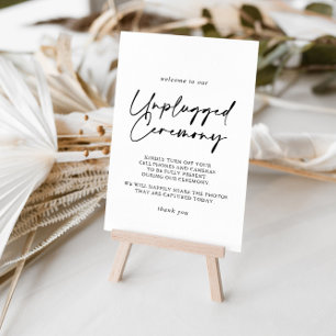 Calligraphy Modern Elegant Unplugged Ceremony Sign