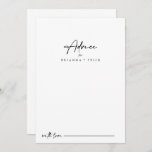 Calligraphy Modern Elegant Wedding  Advice Card<br><div class="desc">This calligraphy modern elegant wedding advice card is perfect for a rustic wedding. The simple and elegant design features classic and fancy script typography in black and white. These cards are perfect for a wedding, bridal shower, baby shower, graduation party & more. Personalize the cards with the names of the...</div>