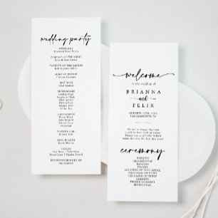 Calligraphy Modern Elegant Wedding Program