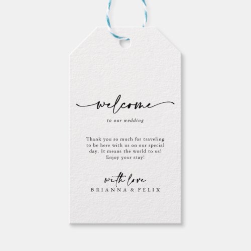 Calligraphy Modern Elegant Wedding Welcome  Gift Tags