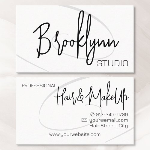 Calligraphy Modern Professional Hair Salon Twirl Business Card