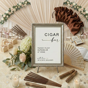 Calligraphy Modern Wedding Cigar Bar Wedding Sign