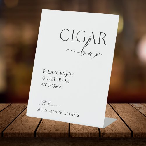 Calligraphy Modern Wedding Cigar Bar Wedding Sign