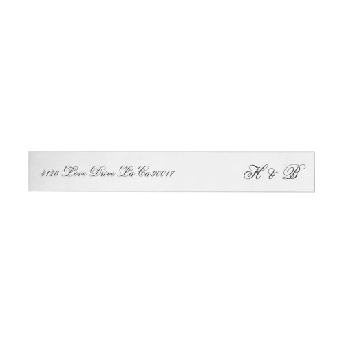 Calligraphy Monogram Black  White Formal Wedding Wrap Around Label