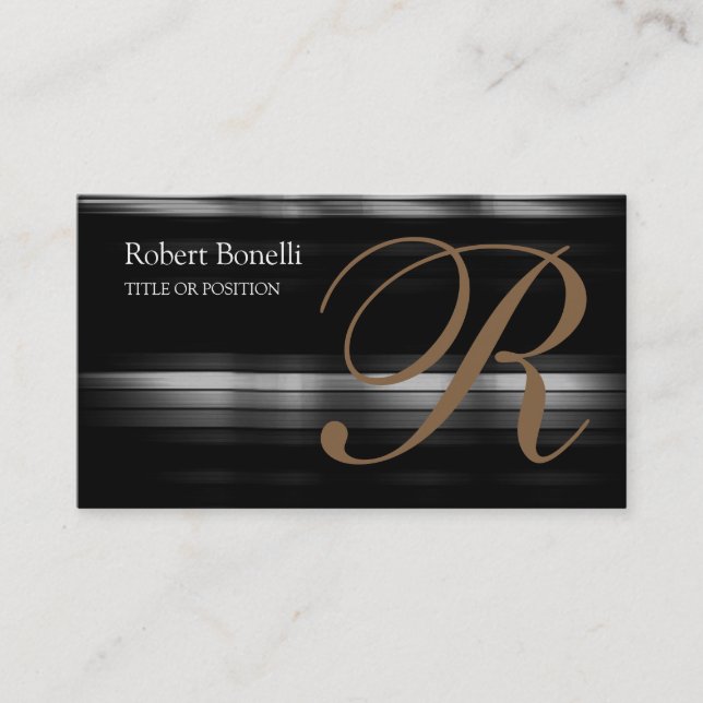 Calligraphy Monogram Chic Business Card (Front)
