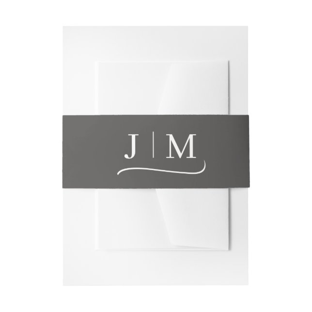 Calligraphy Monogram Classic Elegant Invitation Belly Band (Front Example)