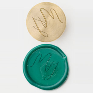 Calligraphy Monogram Elegant Two Letters Wedding Wax Seal Stamp