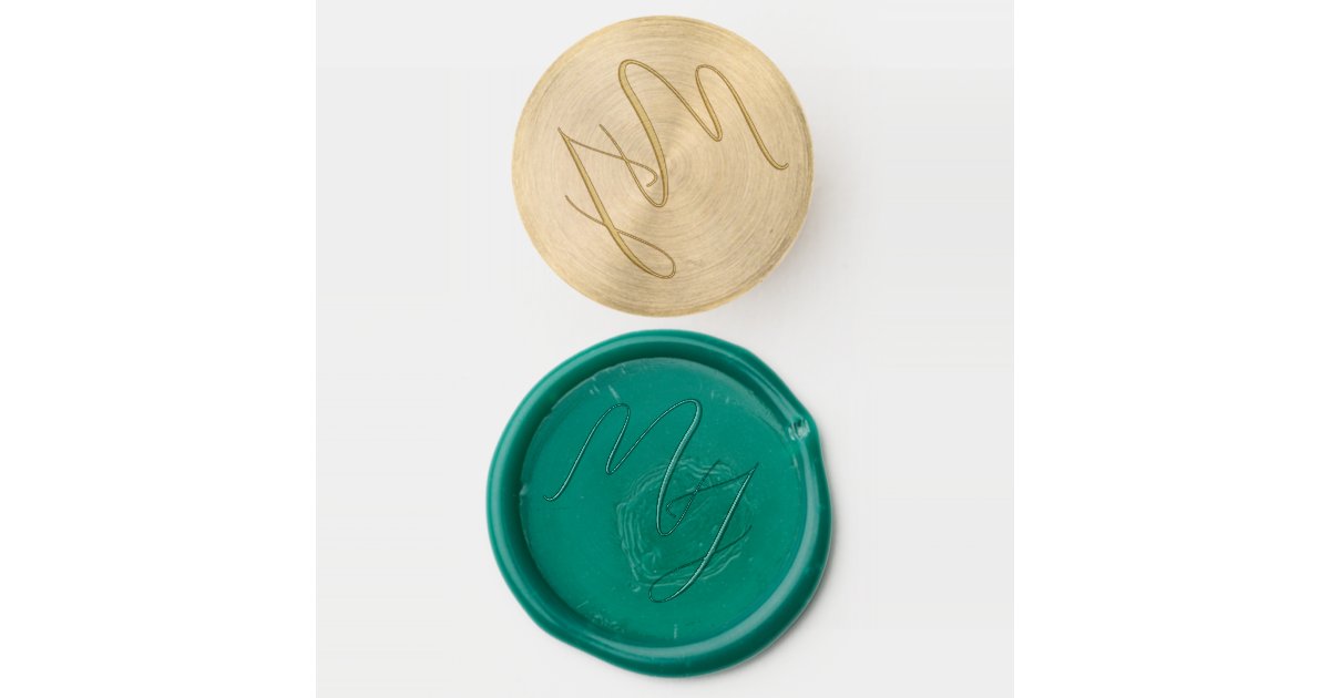 Calligraphy Monogram Elegant Two Letters Wedding Wax Seal Stamp | Zazzle
