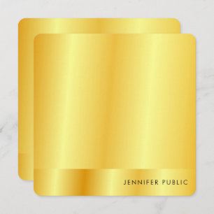 Calligraphy Monogram Faux Gold Metallic Look Note Card