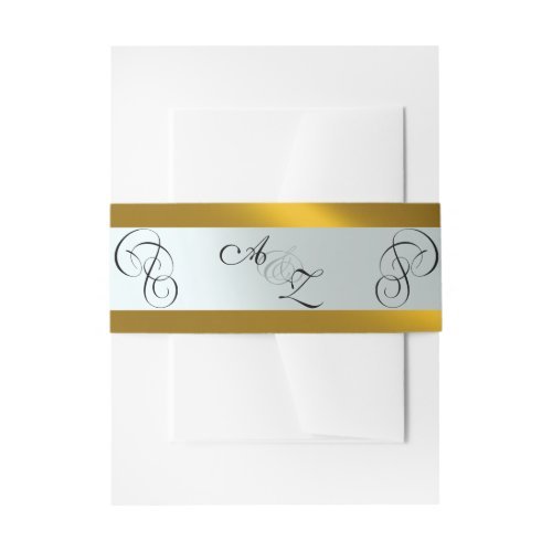 Calligraphy Monogram - Gold/Silver Invitation Belly Band
